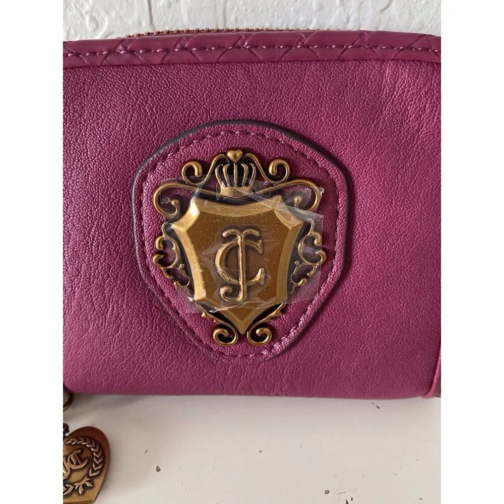 Juicy Couture Juicy Romance Coin Zip Around Wallet Plum Berry NEW‎